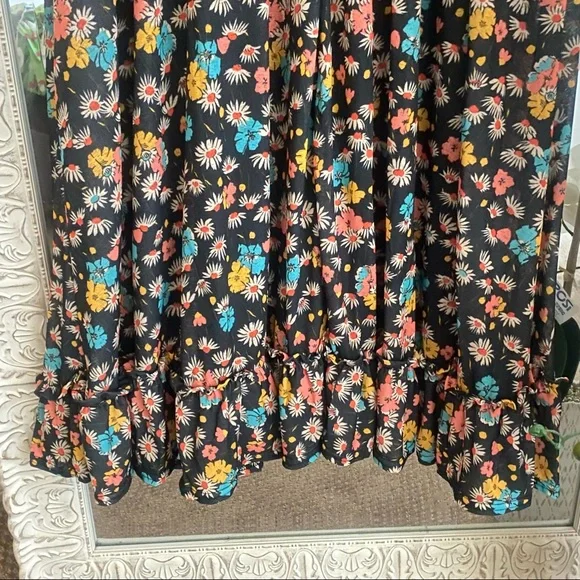 NWT Nasty Gal Floral Print Maxi Mid Smock Long Sleeves Women Cool Vibes Dress - Picture 8 of 9